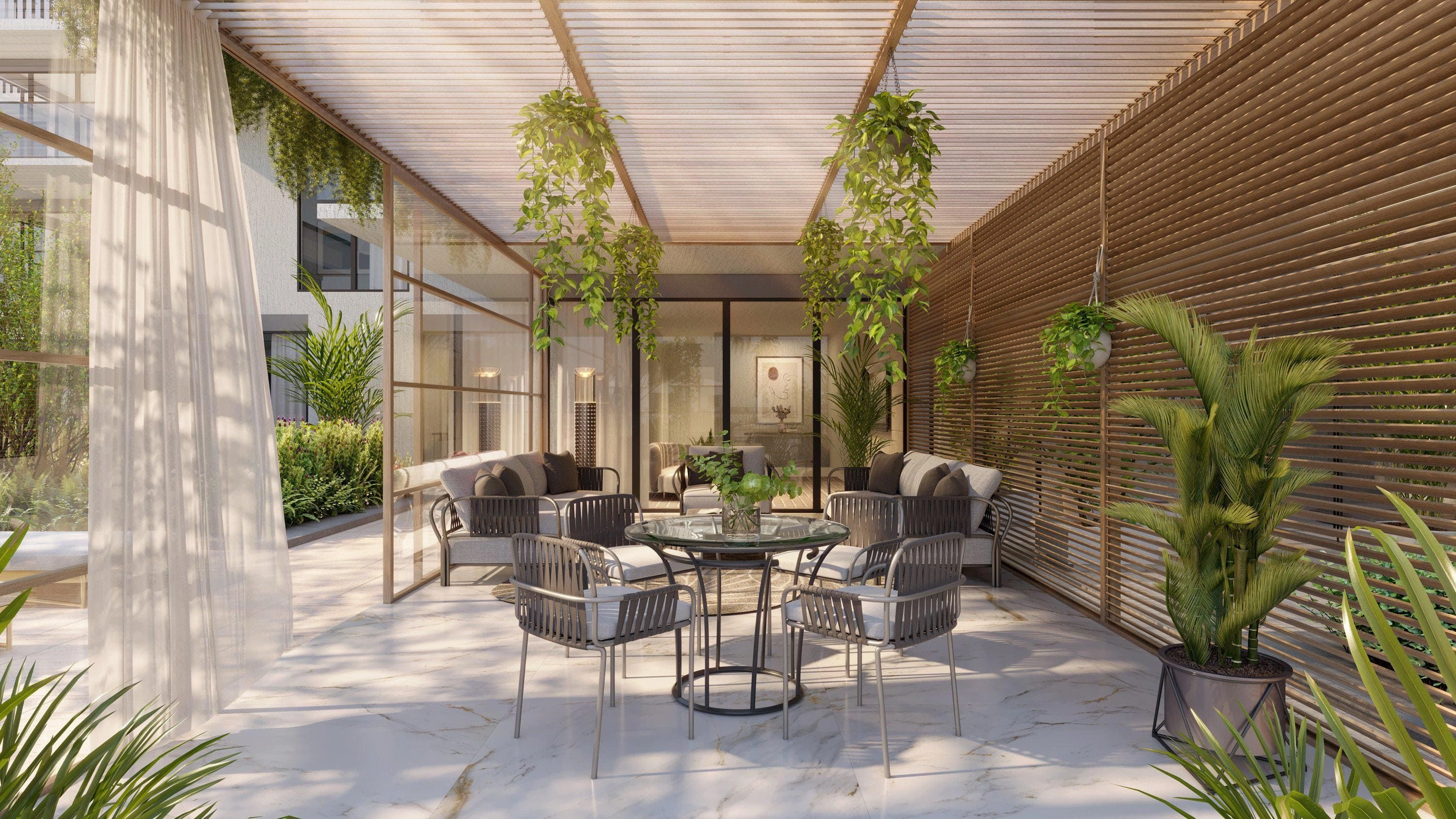 New residence with swimming pool and shopping center in a prestigious area of Qatar