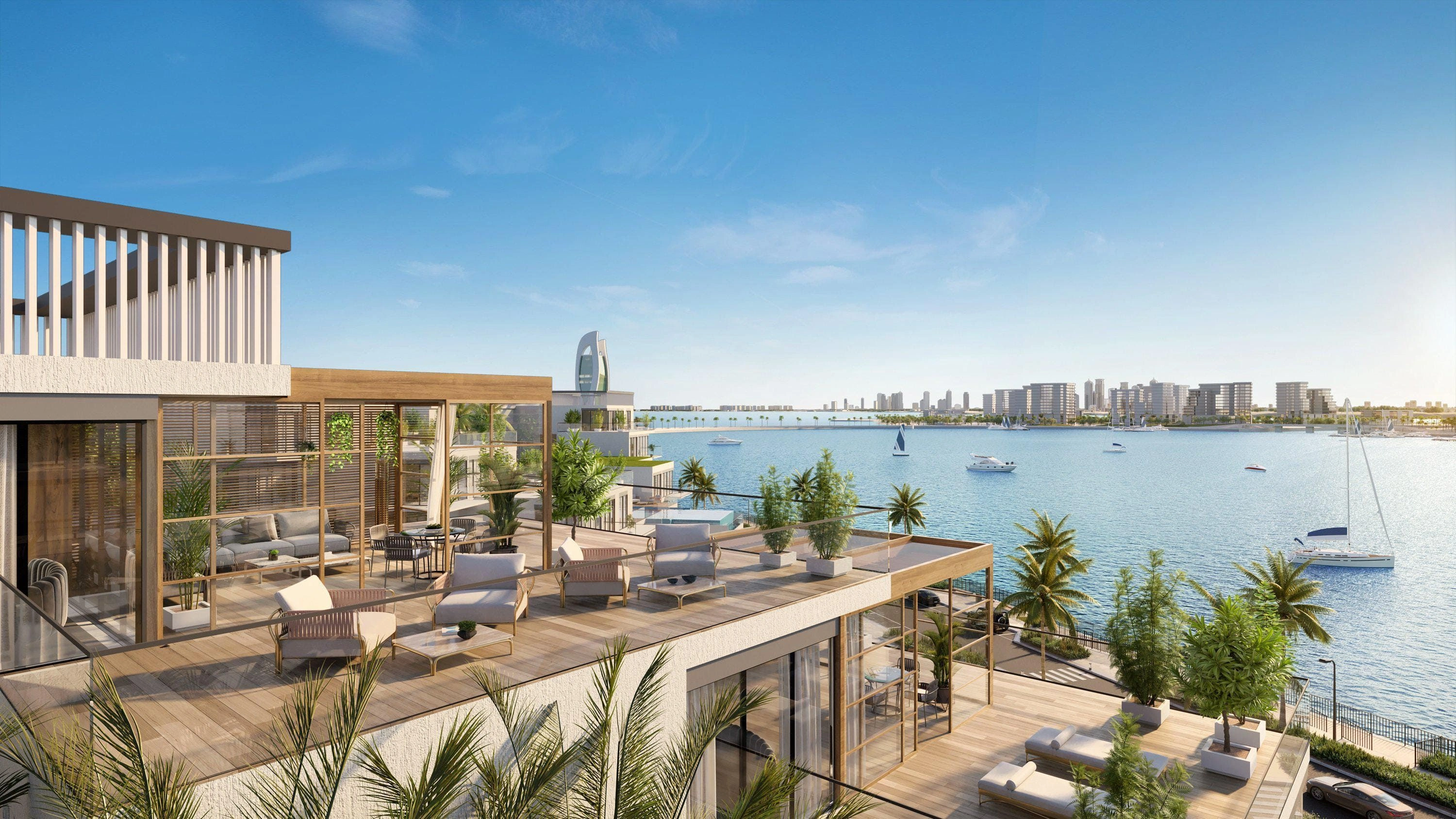 New residence with swimming pool and shopping center in a prestigious area of Qatar