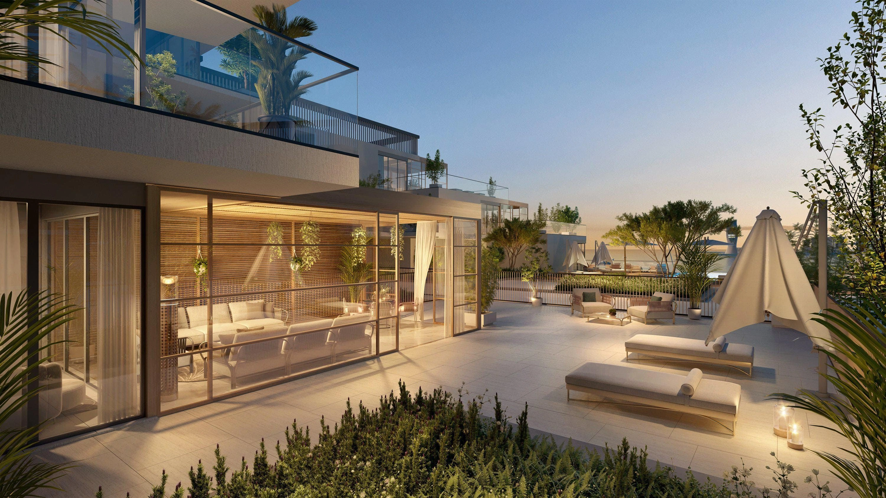 New residence with swimming pool and shopping center in a prestigious area of Qatar