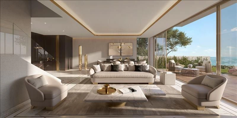 New villa complex with swimming pools, beach and golf course, Muscat, Oman