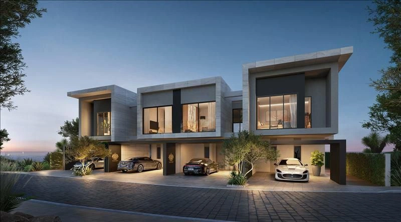 New villa complex with swimming pools, beach and golf course, Muscat, Oman