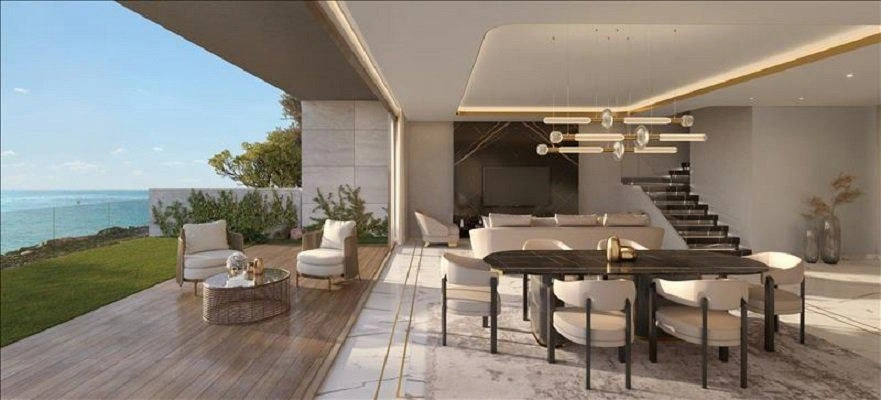 New villa complex with swimming pools, beach and golf course, Muscat, Oman