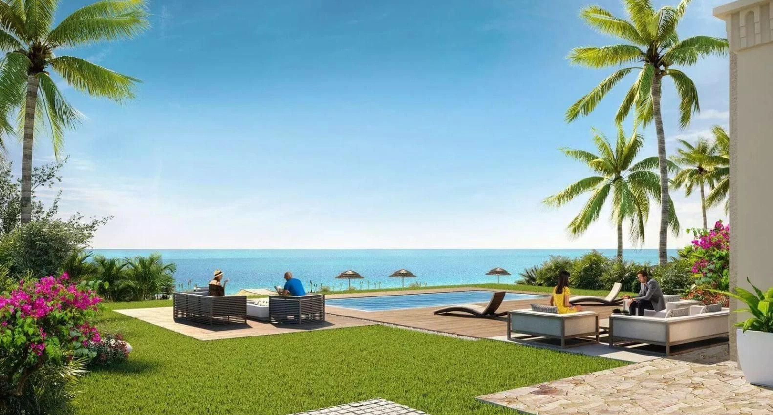 New luxury complex of apartments and townhouses on the seafront with a beach and a pier, Sifa, Oman