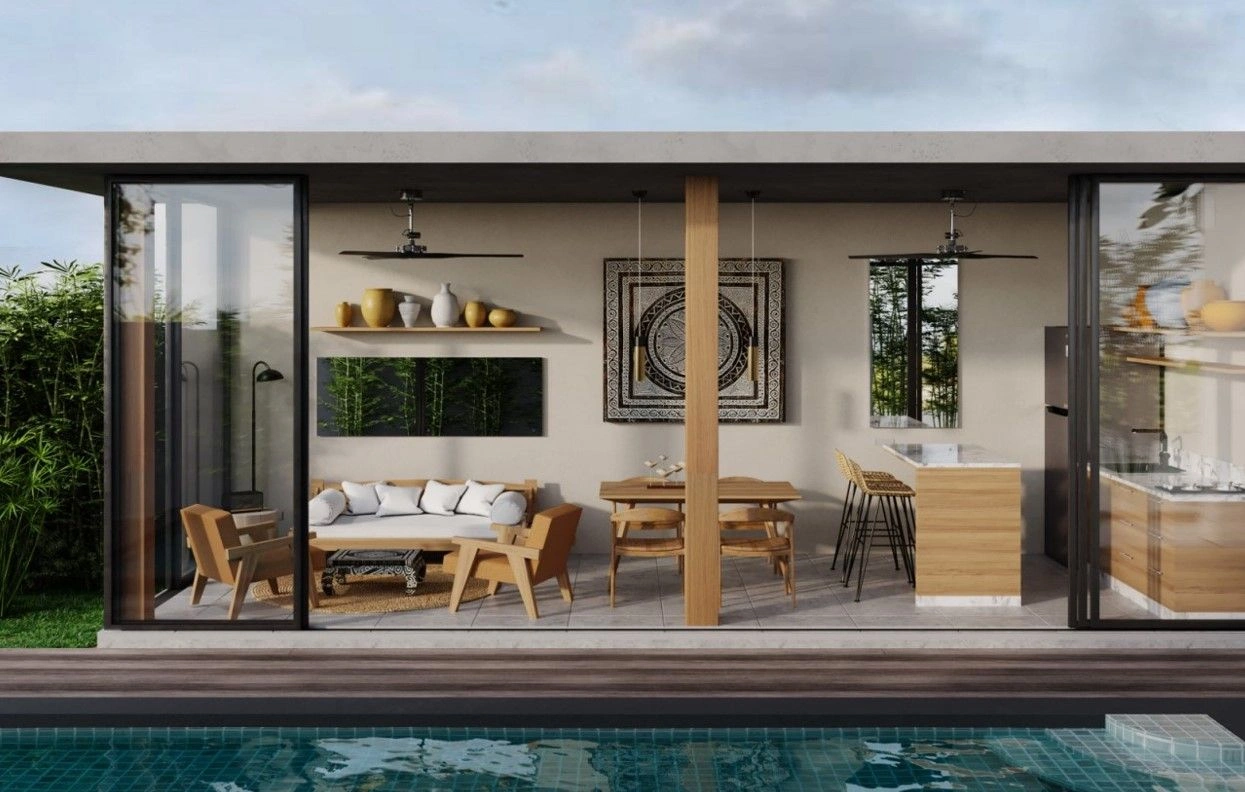 उबुद में धान के खेतों का नज़ारा देने वाली विला