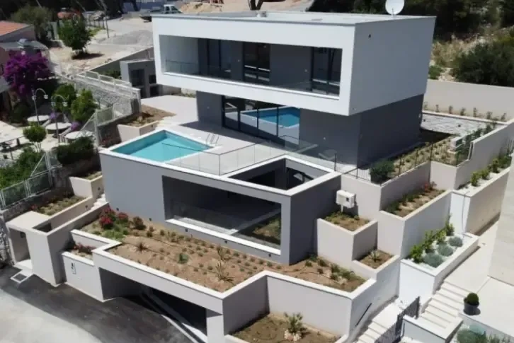 New modern 6+1 villa with sea view in Dalmatia, Croatia