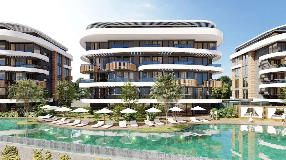 Modern residential complex in Alanya city of Turkey