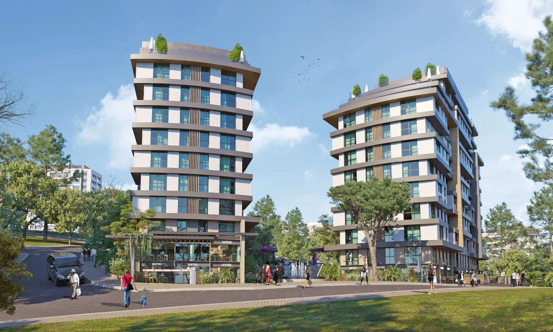 Modern residential complex in Kyagitan district of Istanbul