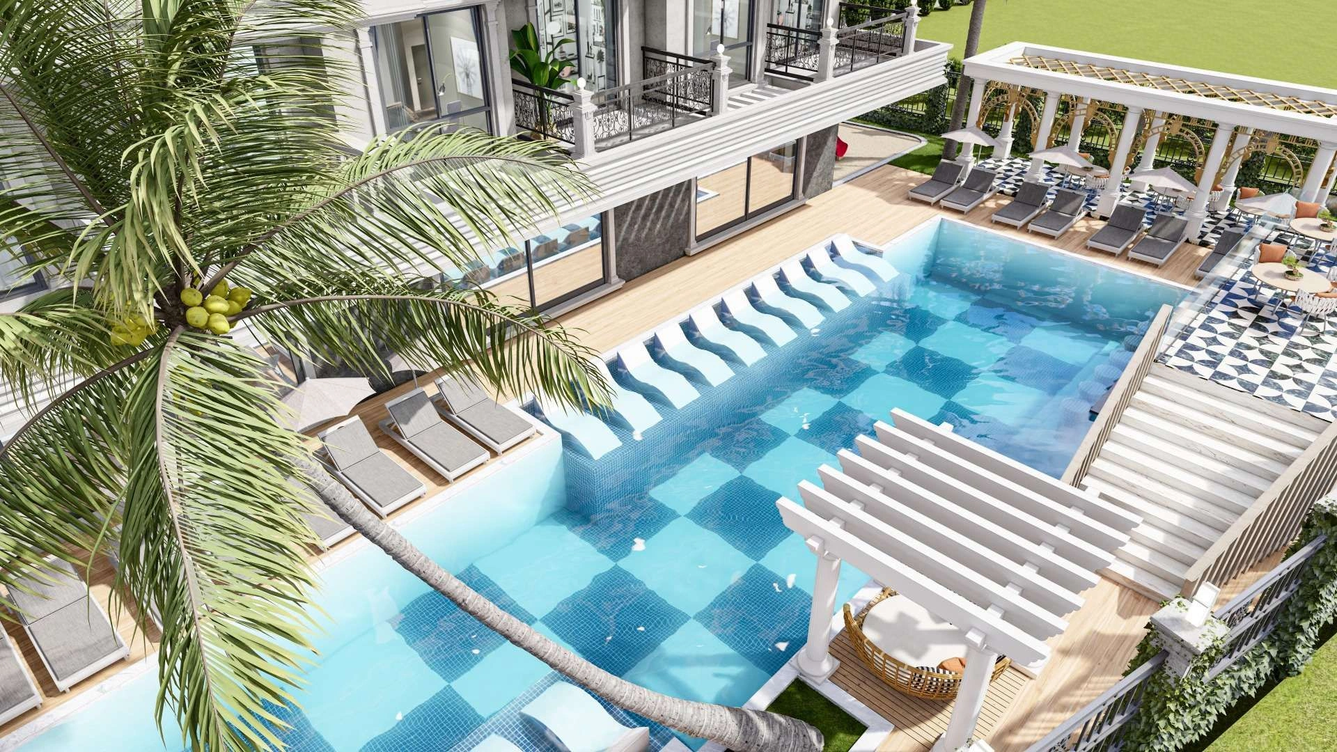 Residential complex 400 meters to sandy beach of Alanya