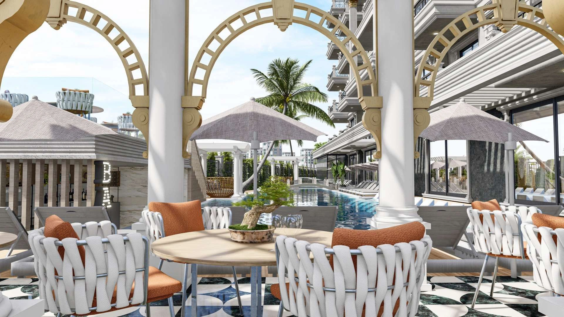 Residential complex 400 meters to sandy beach of Alanya