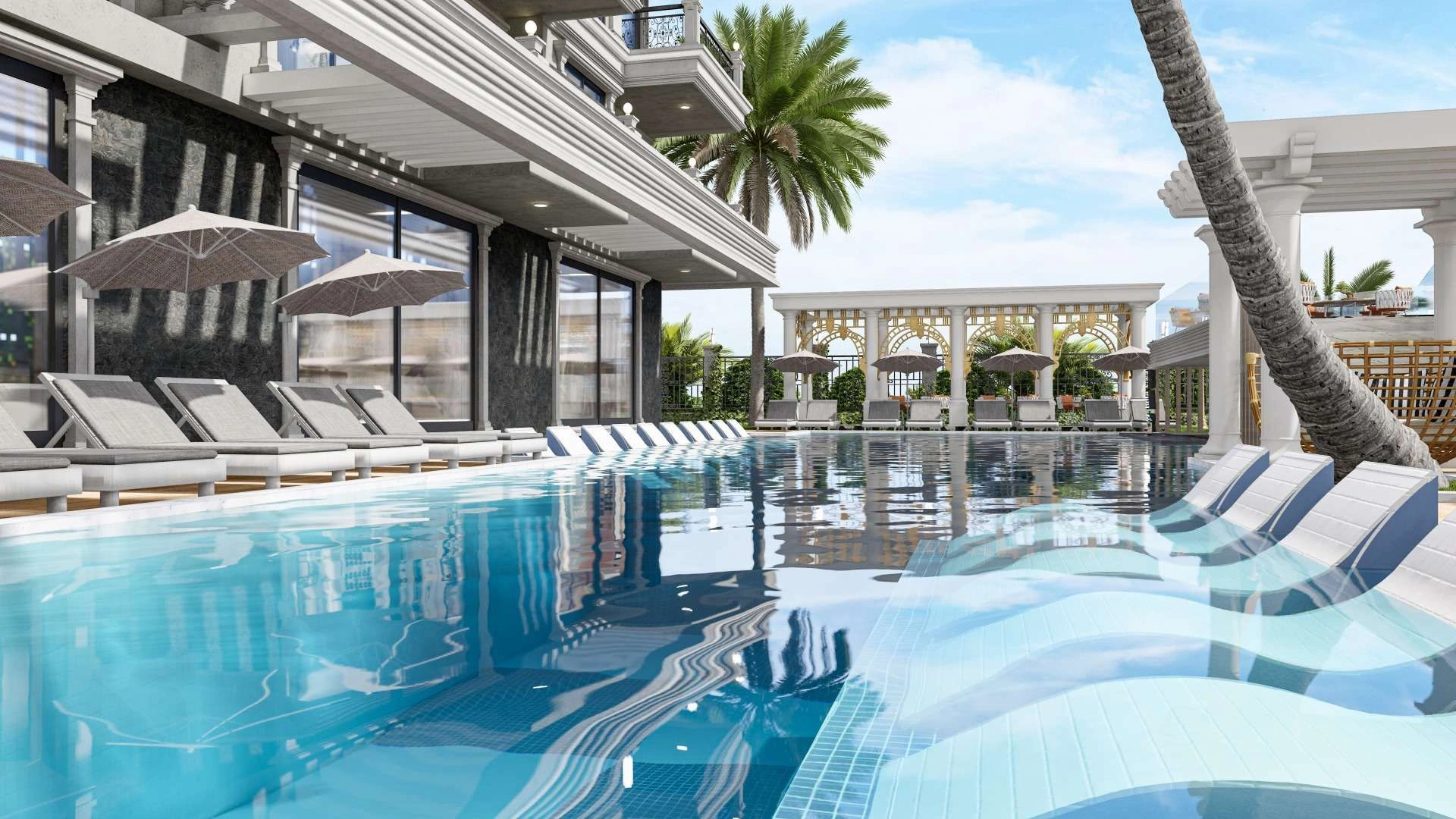Residential complex 400 meters to sandy beach of Alanya