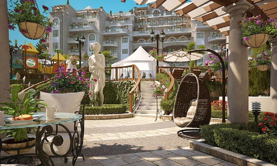 Apartment with a spacious terrace in a prestigious complex in Sveti Vlas, Bulgaria