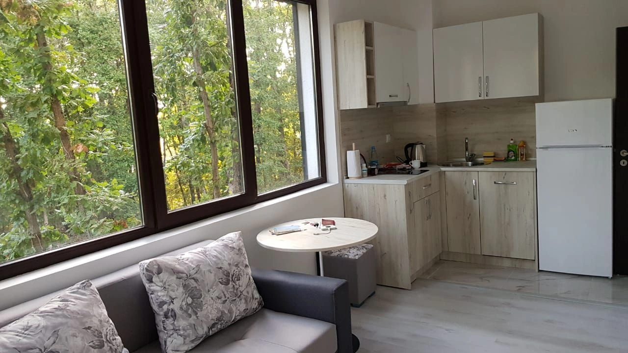 Apartment with a view of the forest next to the sandy beach in Primorsko, Bulgaria