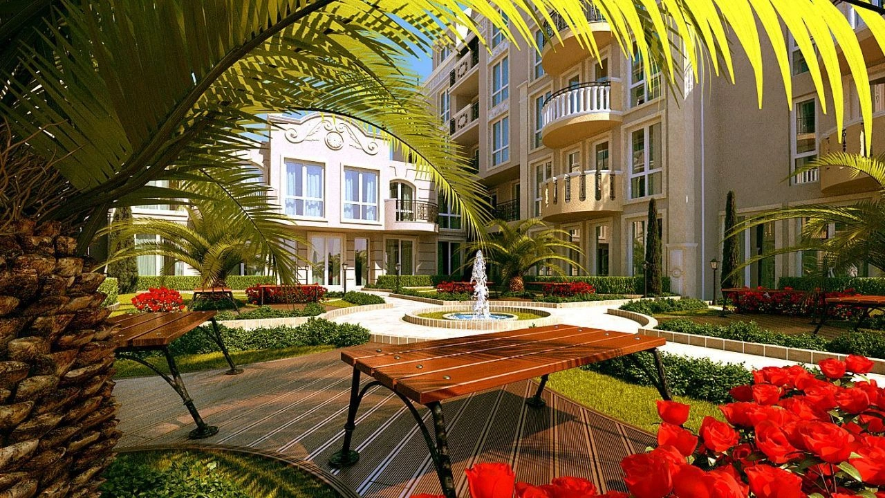 Apartment near the beach in a prestigious complex in the center of Ravda, Bulgaria