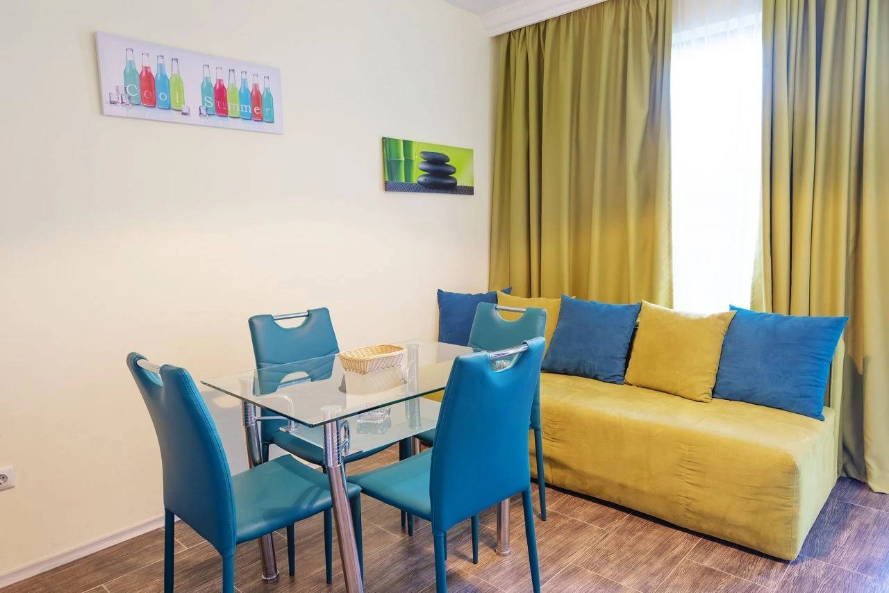 Apartment in a pine-oak grove overlooking the pool in Primorsko, Bulgaria