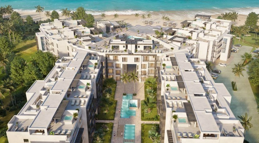 Punta Cana, Dominik Cumhuriyeti'nde elit bir komplekste birinci hattında 3+1 daireler