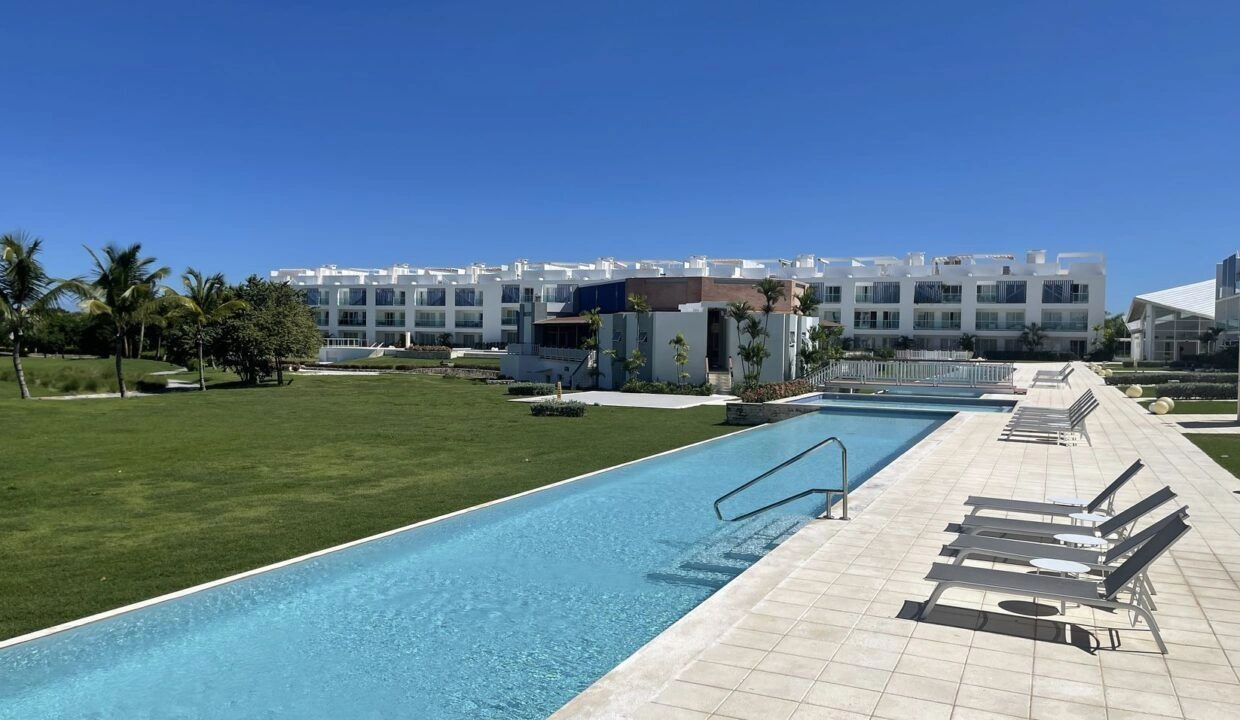 Golf sahası manzaralı Punta Cana'daki 2+1 iki yatak odalı daire, Dominik Cumhuriyeti