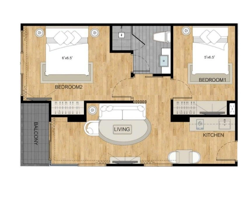 फुकेत द्वीप पर स्थानांतरण के लिए 53 m2 का अपार्टमेंट