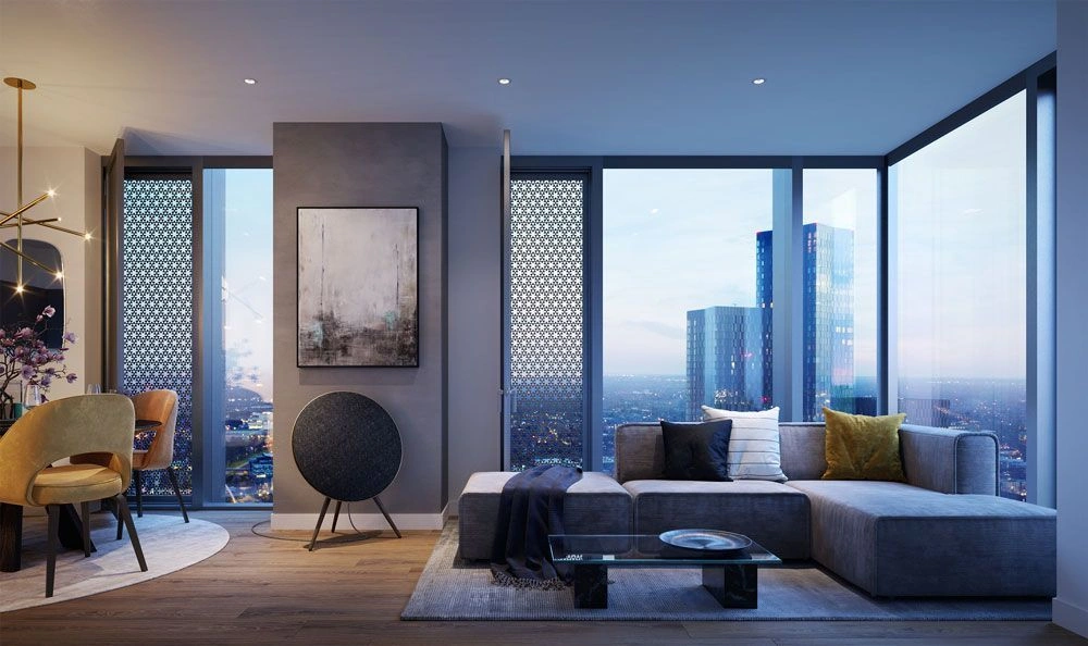 1+1 अपार्टमेंट — मैनचेस्टर सिटी सेंटर का नज़ारा