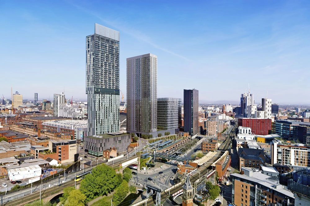 1+1 अपार्टमेंट — मैनचेस्टर सिटी सेंटर का नज़ारा