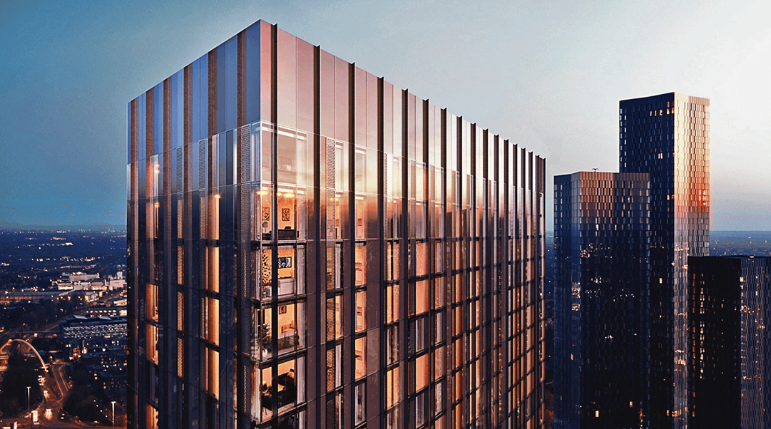 1+1 अपार्टमेंट — मैनचेस्टर सिटी सेंटर का नज़ारा