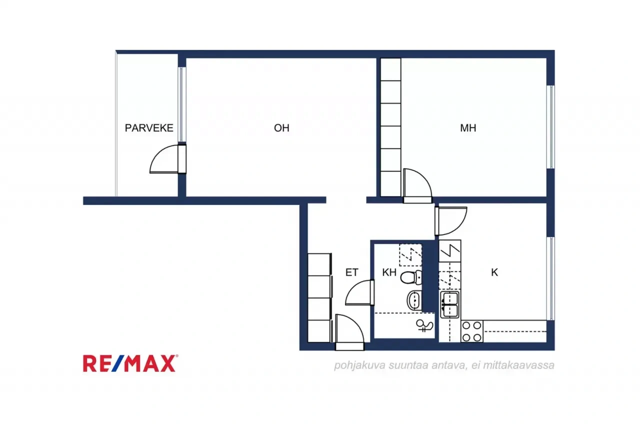 핀란드 헬싱키, 발코니 있는 1+1 아파트