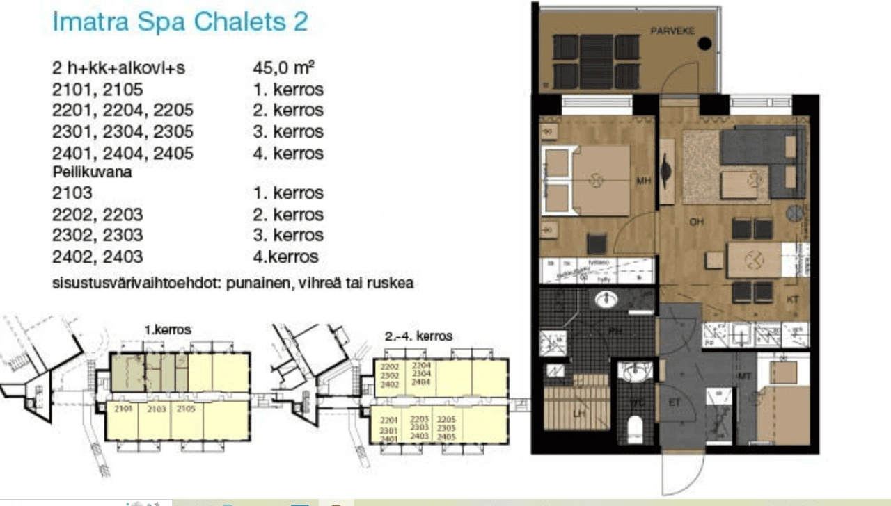 شقة 2+1 في إيماترا قرب مركز العافية، فنلندا