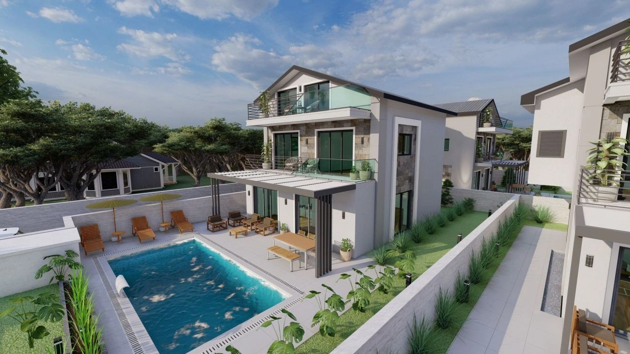 Komfortable 4+1 Villa in der Nähe von Parks in Fethiye