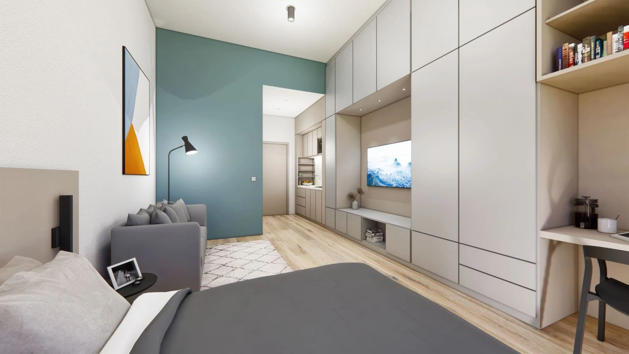 Studio apartment in a prestigious residential project 79.55 m2 Istanbul