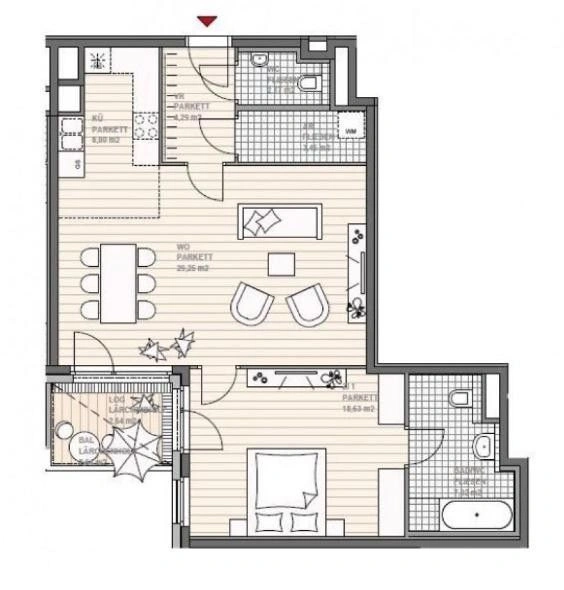 Apartment 1+1 on Danube river in Vienna, Austria