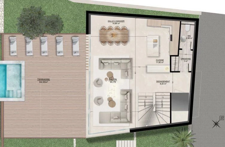 法国勒卡内特别墅,1,228 м²