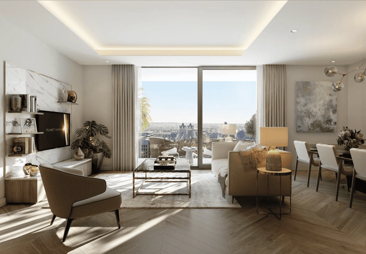 伦敦时尚一居室,41平方米,带屋顶露台