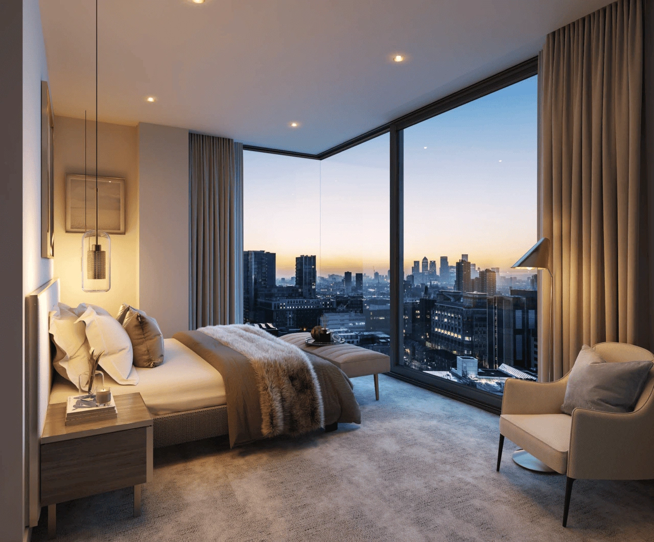 伦敦时尚一居室,41平方米,带屋顶露台