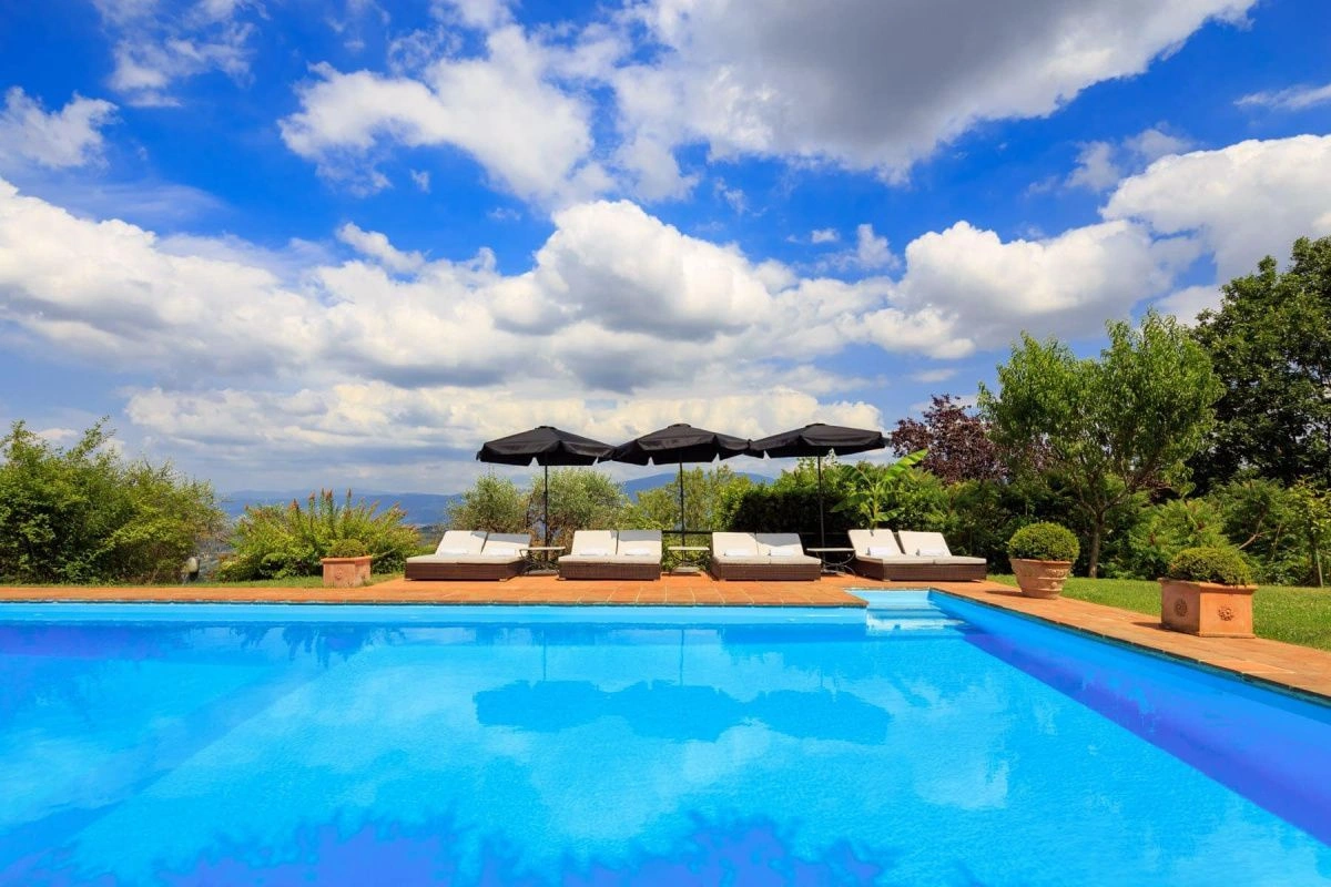 13th century villa with panoramic views of the Tuscan hills in Florence, Italy