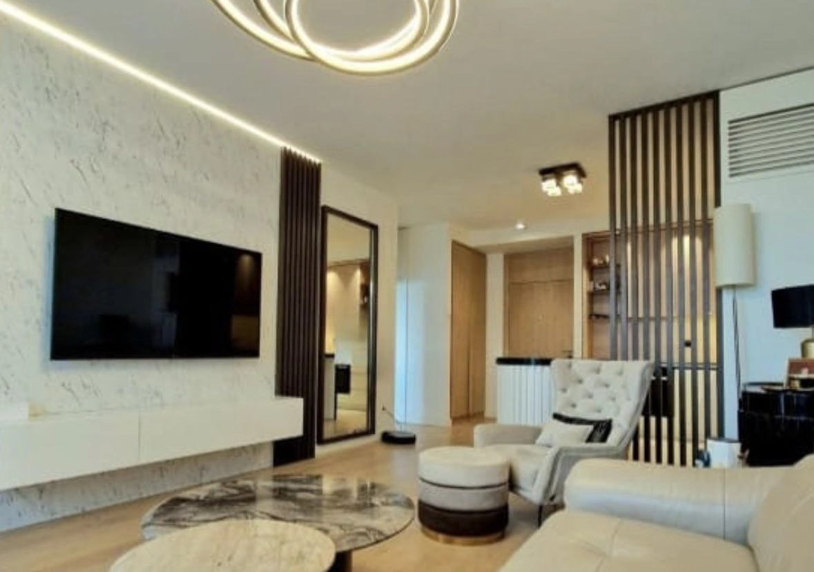 Modern apartment in the center of Belgrade, with panoramic windows, Serbia, 59 m²