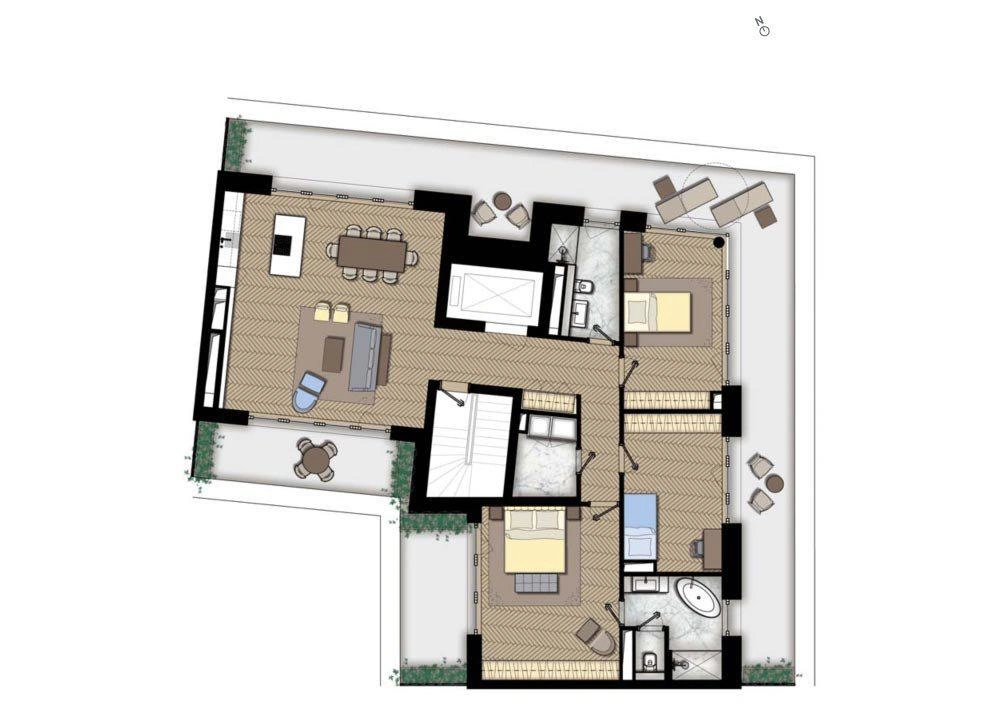 德国柏林现代住宅区的高端公寓