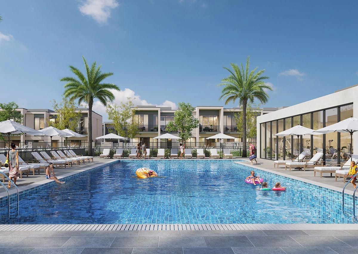 New complex of townhouses in the green area of Town Square