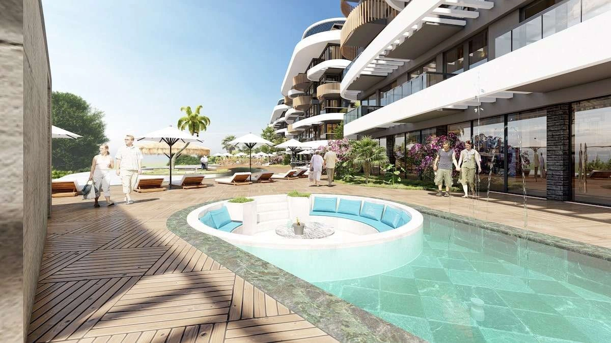 Modern residential complex in Alanya city of Turkey