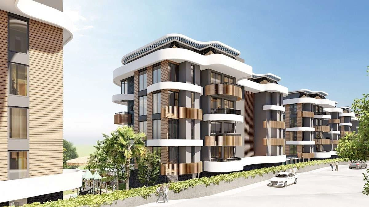 Modern residential complex in Alanya city of Turkey
