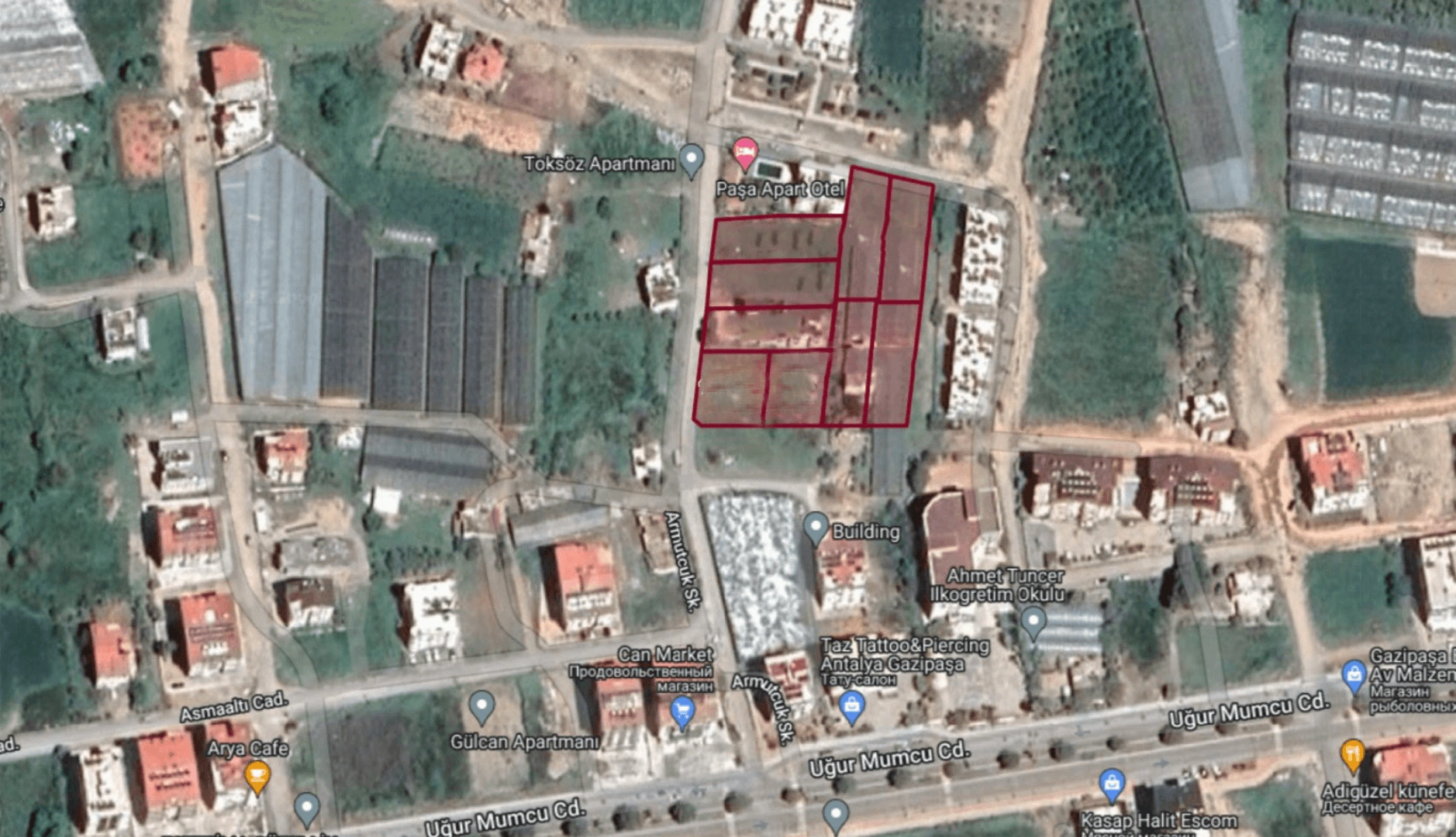 Land for construction of apartments, villas and hotels in Gazipasa