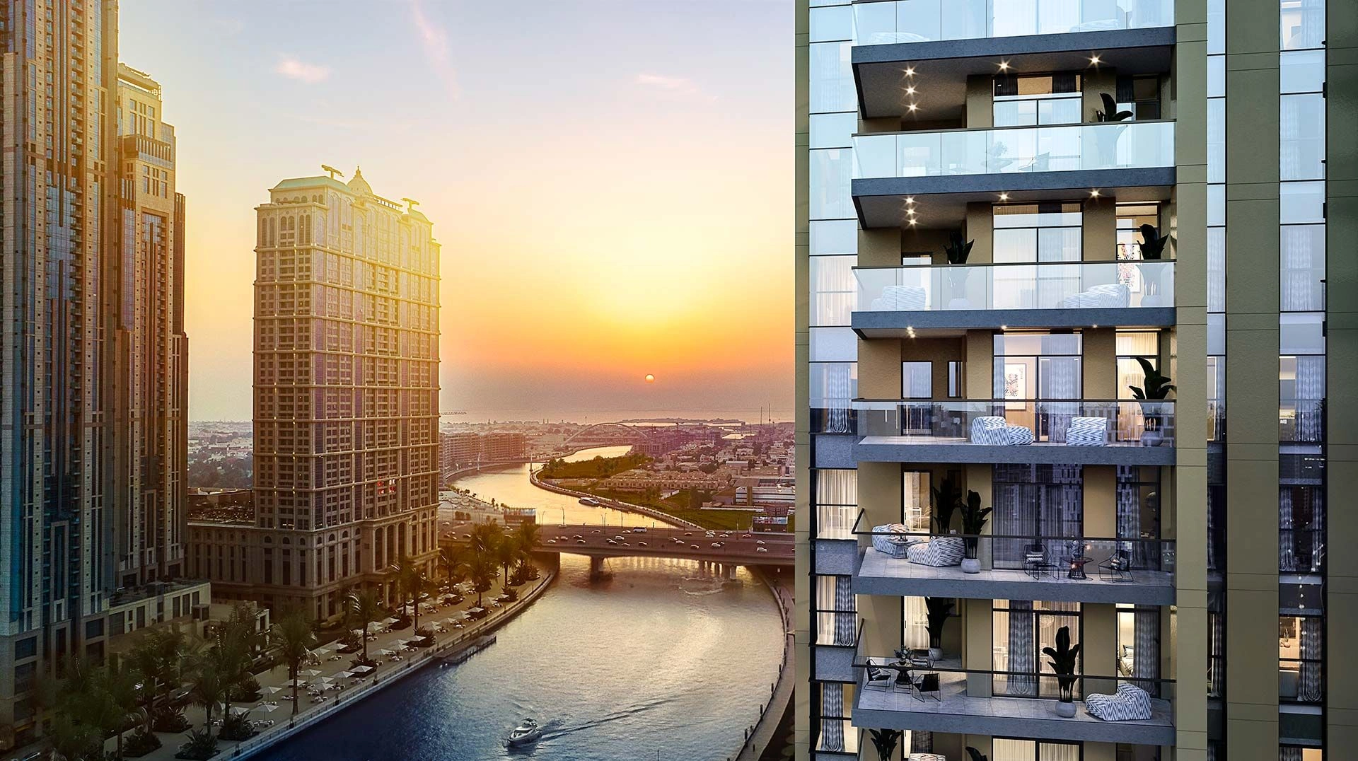 Elite residential complex in the Business Bay area on the Dubai Canal embankment