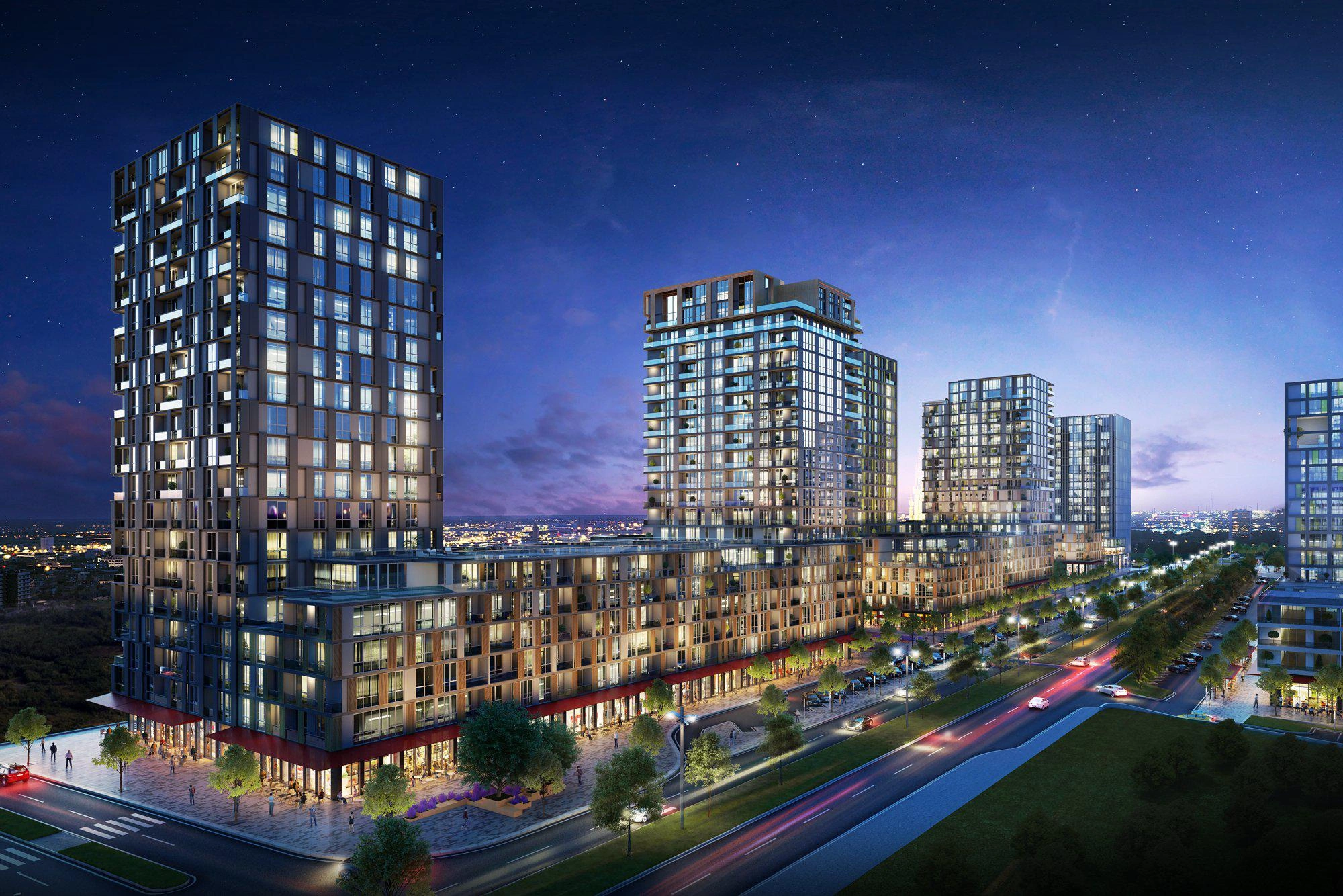 Apartments in a residential complex in Istanbul, Turkey