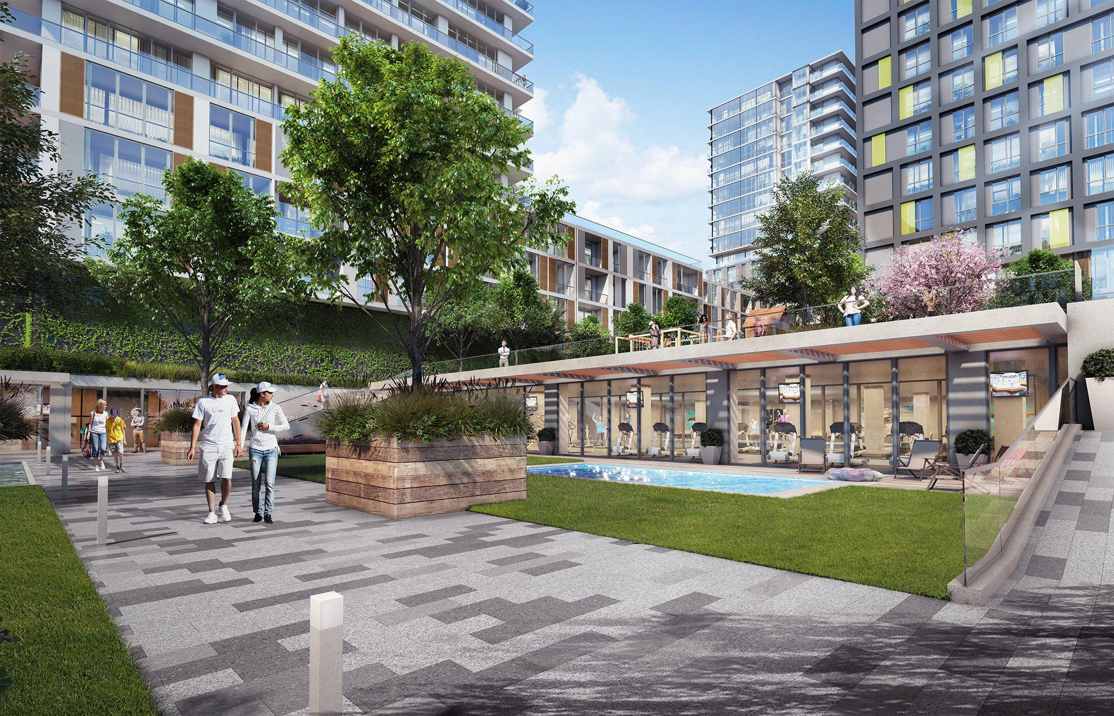 Apartments in a residential complex in Istanbul, Turkey