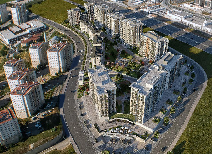 Apartments in a modern residential complex in Istanbul, Turkey