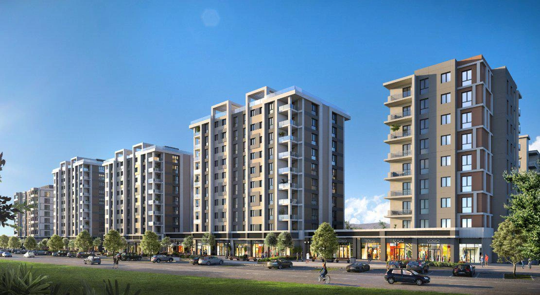 Apartments in a modern residential complex in Istanbul, Turkey