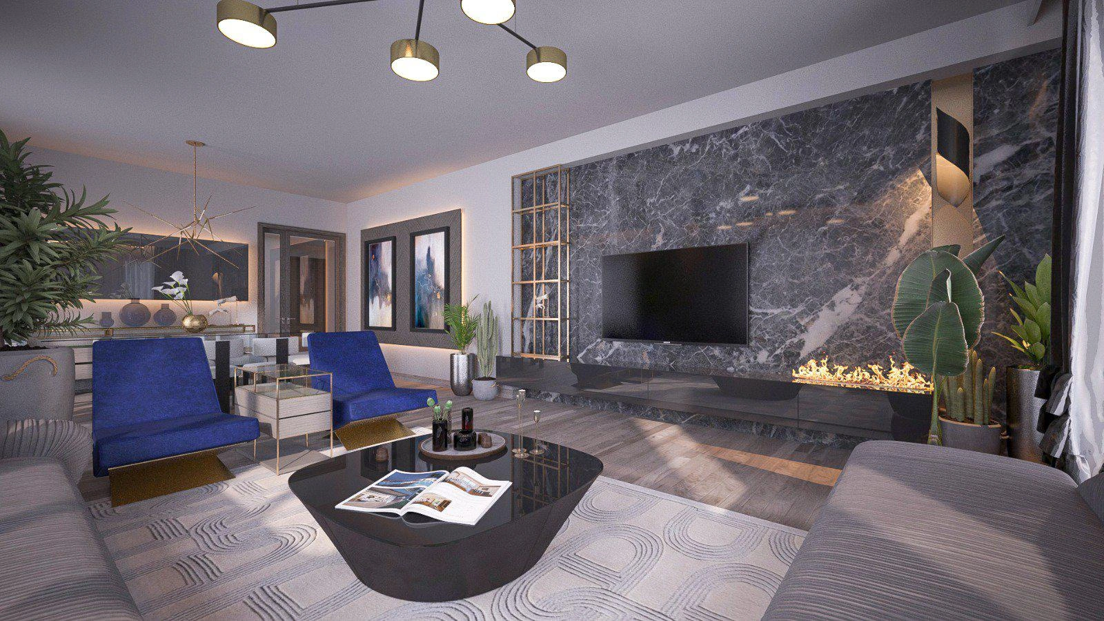 Apartments in a modern residential complex in Istanbul, Turkey