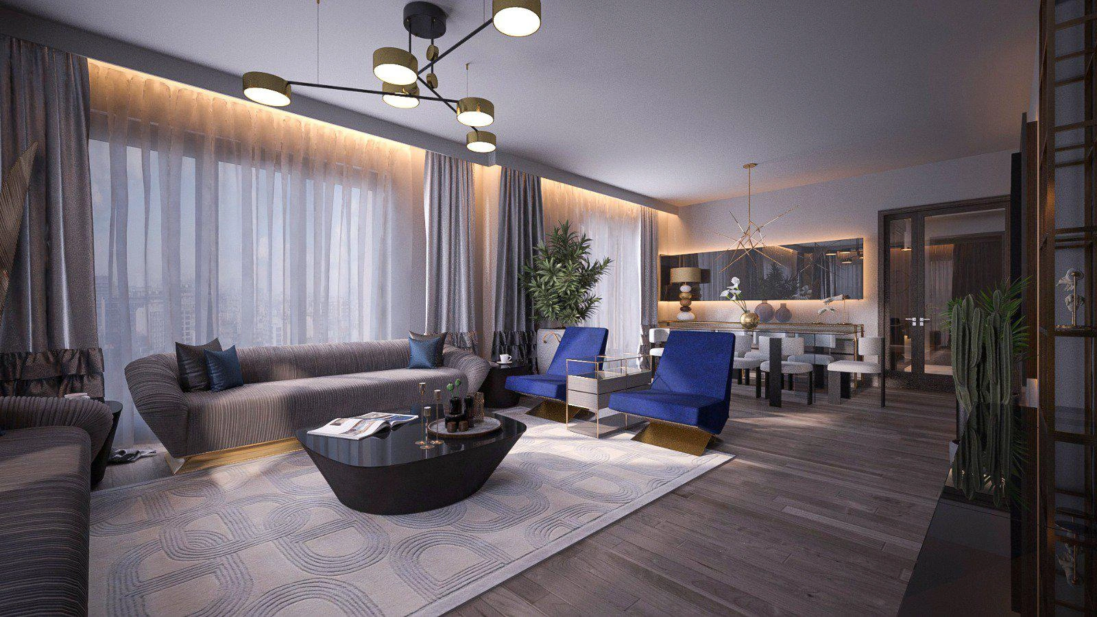 Apartments in a modern residential complex in Istanbul, Turkey