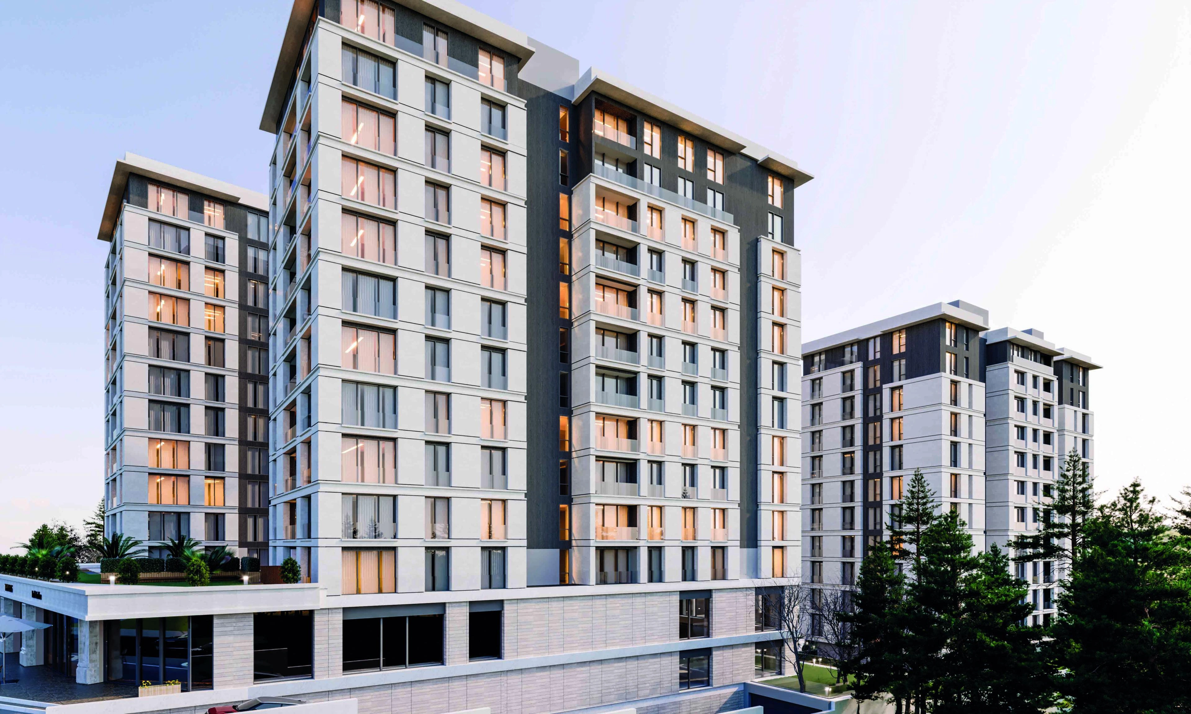 Apartments in a residential complex in Istanbul, Turkiye