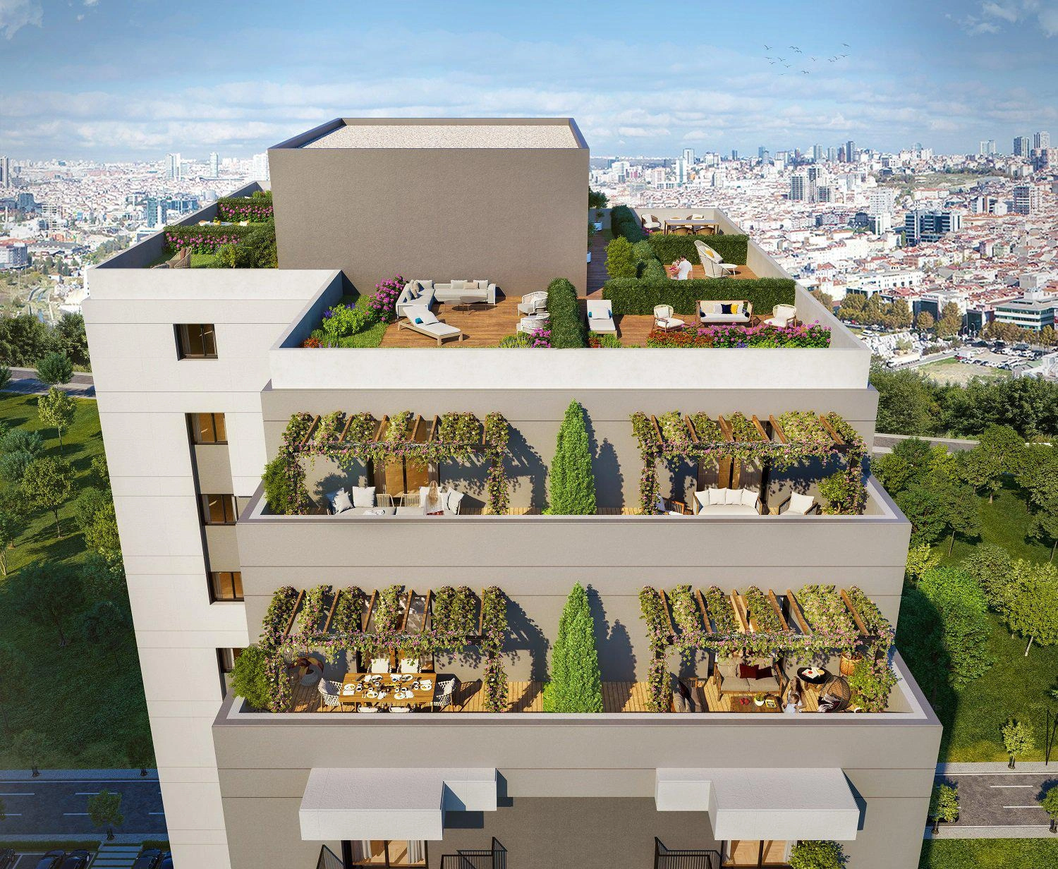 Apartments in a modern residential complex in Istanbul, Turkiye