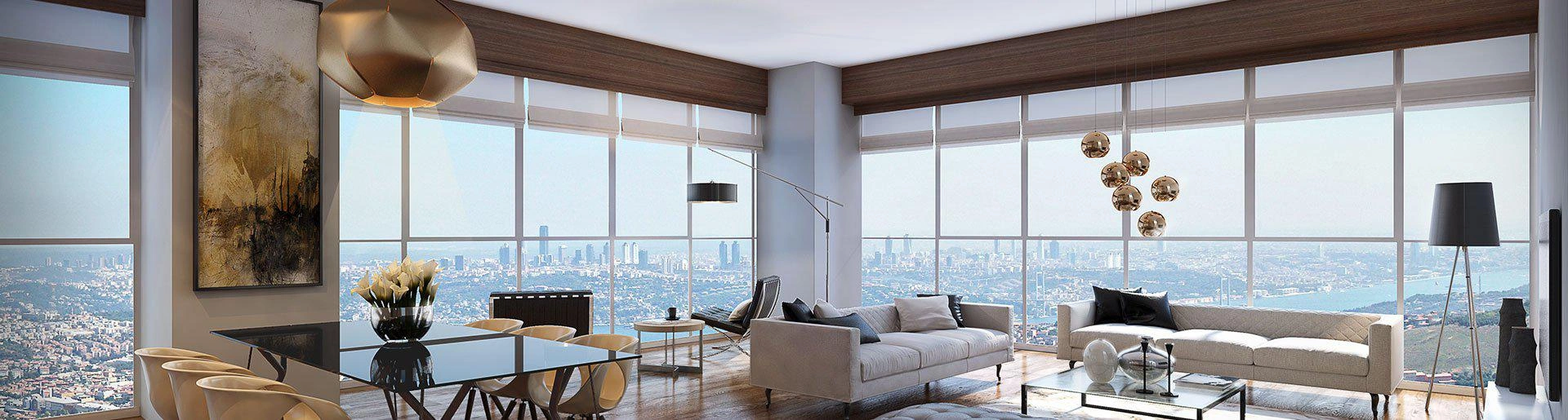 Apartments in a residential complex near Çamlıca Tower in Umraniye, Istanbul, Turkey