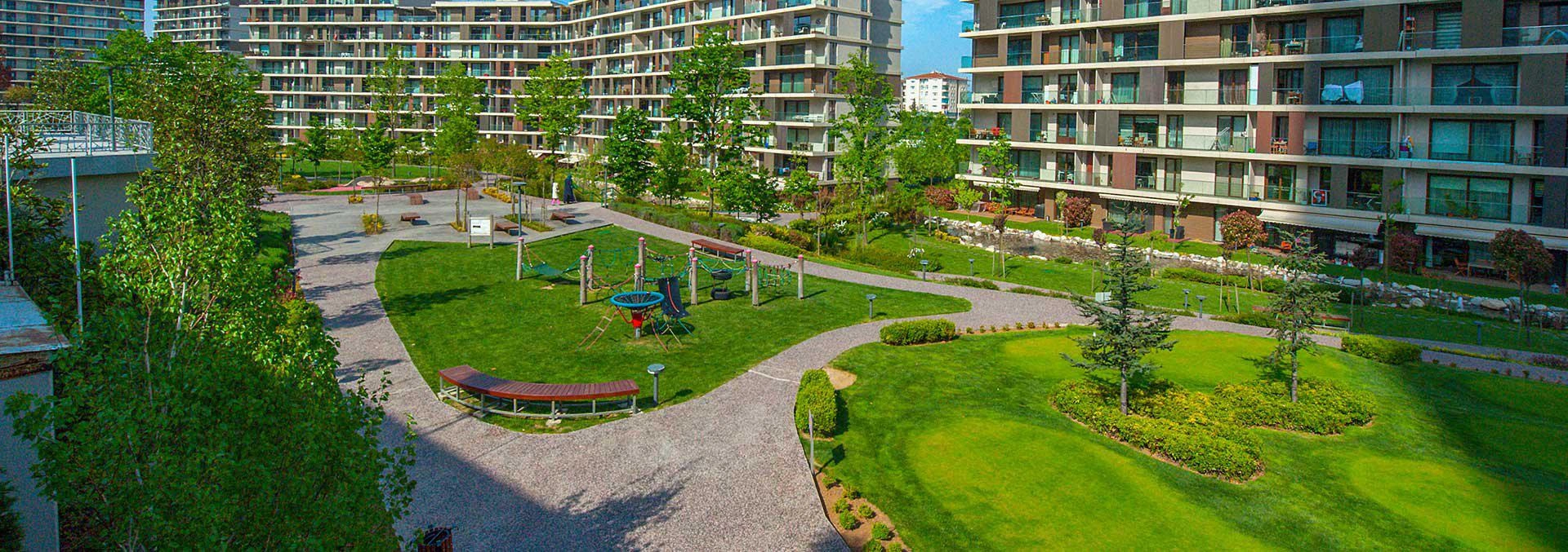 Apartments in a residential complex near Çamlıca Tower in Umraniye, Istanbul, Turkey